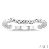 1/10 Ctw Round Cut Diamond Wedding Band in 14K White Gold